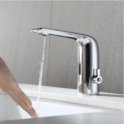 Chrome American commercial sensor single hole bathroom faucet