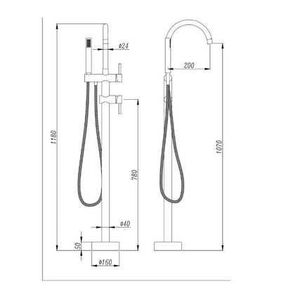 Brushed Gold CSA Certified Freestanding Bathtub