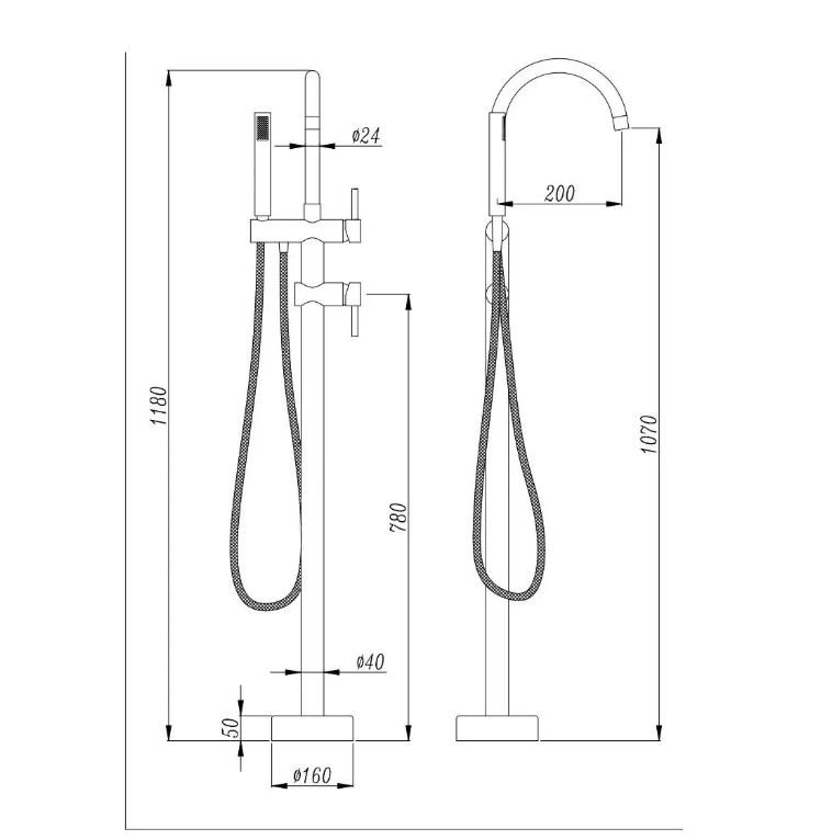 Brushed Gold CSA Certified Freestanding Bathtub