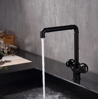 Black industrial kitchen bar  faucet