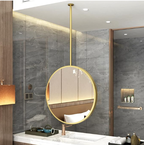 Round No LED Celing Mounted Pendant Bathroom Mirror