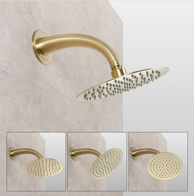 Bergen-Nordic Industrial design brushed gold 3 separate volume control pressure balance 2 way shower kit