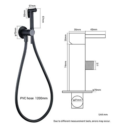 Hot and cold water mixer single lever hand held shataf bidet hand sprayer