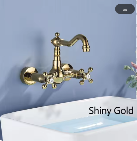 Gold Antique Victoria Style Wall Mounted Bathtub Filler With Swivel Spout