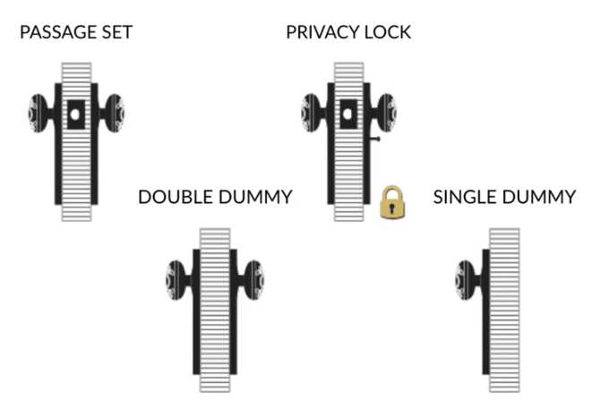 Zurich-Antique Brass Door handle lock black with brushed gold knurled ( Heavy Duty Brass )