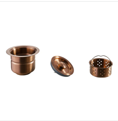 Rose gold kitchen sink strainer and drain set