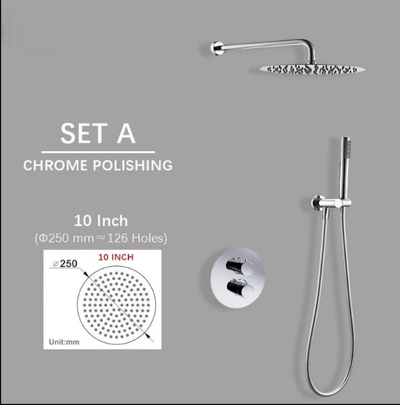 Chrome round CUPC thermostatic shower kit