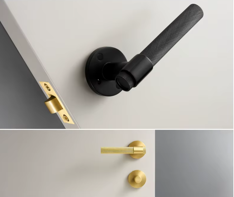 Zurich- Black Matte door handle lock Heavy Duty Brass