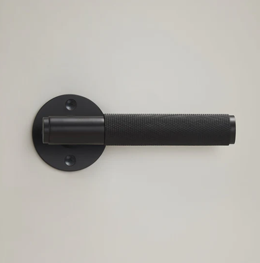 Zurich- Black Matte door handle lock Heavy Duty Brass