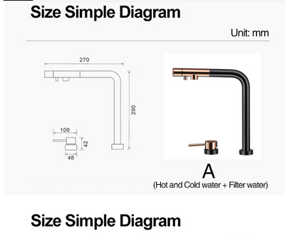 New Design 2024 Reverse Osmosis Pop Up Kitchen 2 way and Non 2 Way Pull Dual Spray Kitchen Faucet