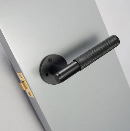 Zurich- Black Matte door handle lock Heavy Duty Brass