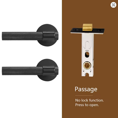 Zurich- Black Matte door handle lock Heavy Duty Brass