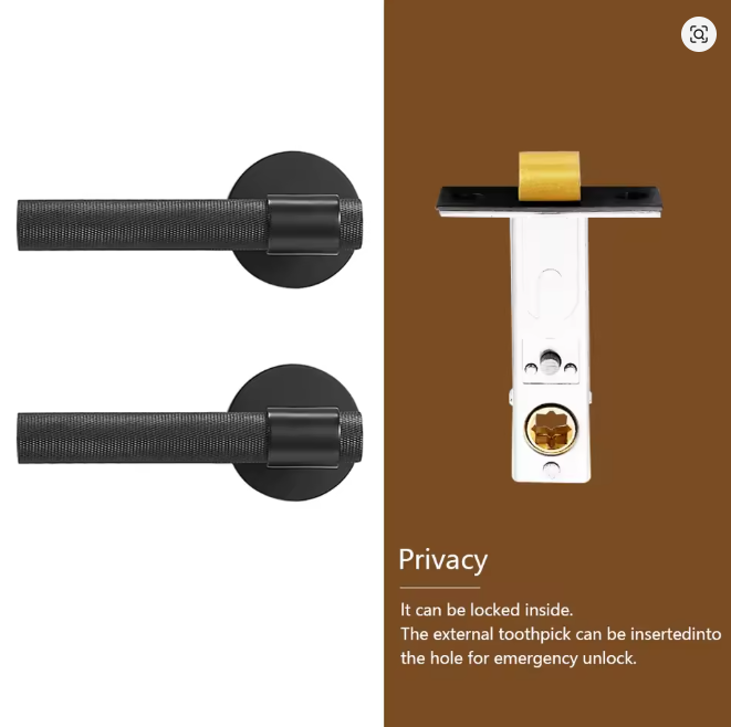 Zurich- Black Matte door handle lock Heavy Duty Brass