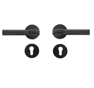 Zurich- Black Matte door handle lock Heavy Duty Brass