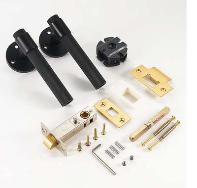 Zurich- Black Matte door handle lock Heavy Duty Brass