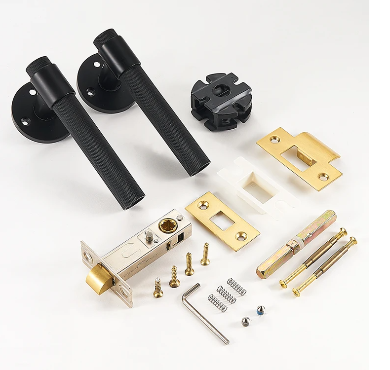 Zurich- Black Matte door handle lock Heavy Duty Brass