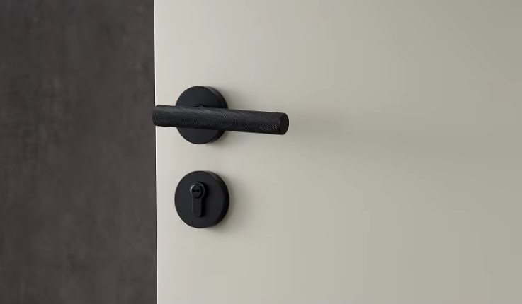 Zurich- Black Matte door handle lock Heavy Duty Brass