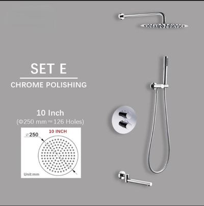 Chrome round CUPC thermostatic shower kit