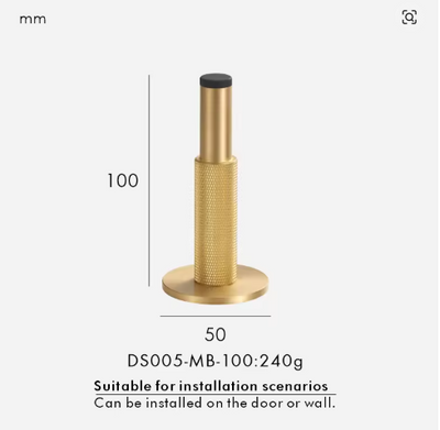 Brass Knurled Door Stops Bathroom Door Room Stopper Heavy Duty Floor Wall Mount Bumper Door Holder Catch Antique Brass