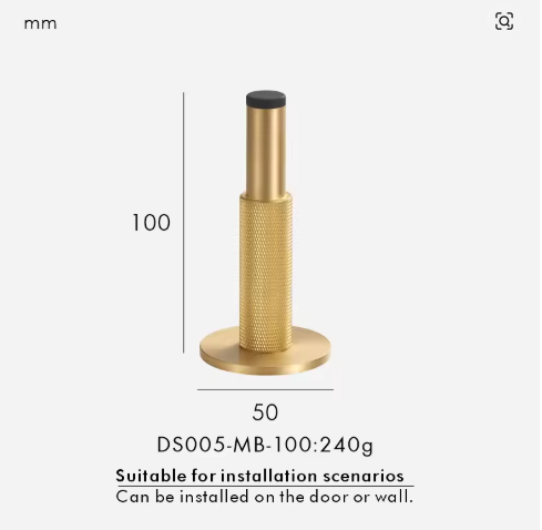 Brass Knurled Door Stops Bathroom Door Room Stopper Heavy Duty Floor Wall Mount Bumper Door Holder Catch Antique Brass