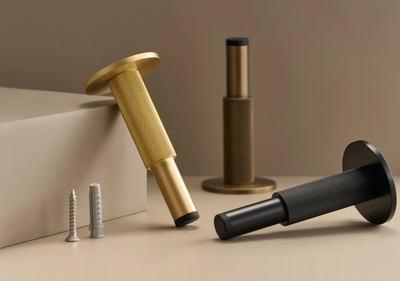 Brass Knurled Door Stops Bathroom Door Room Stopper Heavy Duty Floor Wall Mount Bumper Door Holder Catch Antique Brass