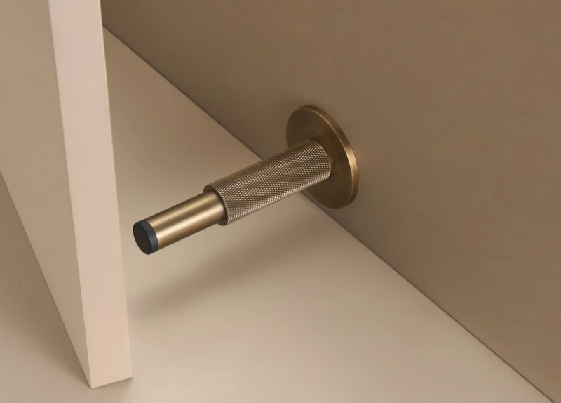 Brass Knurled Door Stops Bathroom Door Room Stopper Heavy Duty Floor Wall Mount Bumper Door Holder Catch Antique Brass