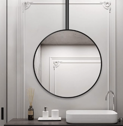 Round No LED Celing Mounted Pendant Bathroom Mirror