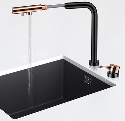 New Design 2024 Reverse Osmosis Pop Up Kitchen 2 way and Non 2 Way Pull Dual Spray Kitchen Faucet