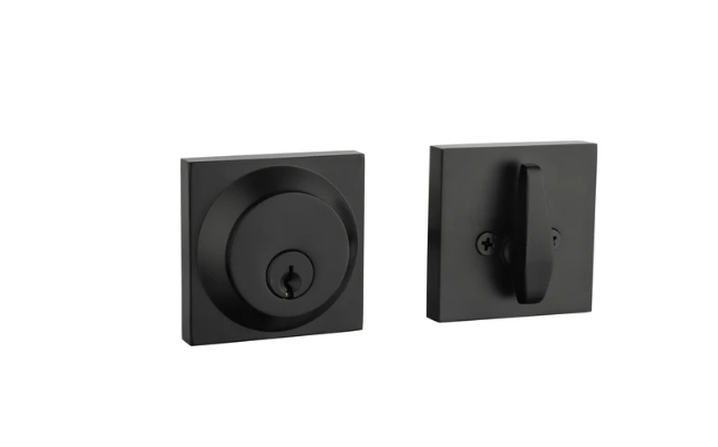 Basel-Black square deadbolt