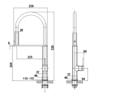 Cordoba-Black-Swivel and Magnetic Dual Spray Pull Out Kitchen Faucet