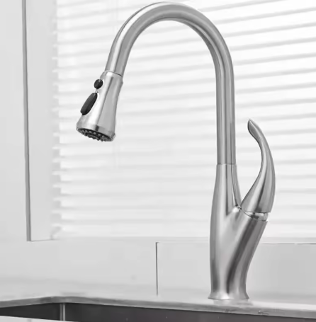 Open box-Brushed Nickel Touchless Kitchen Faucet Dual Pull Out Sprayer