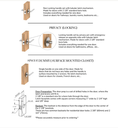 Zurich-Door handle lock black with brushed gold knurled