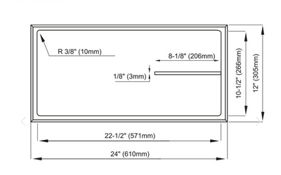 Black-Brushed gold wall niche stainless steel 18 gauge