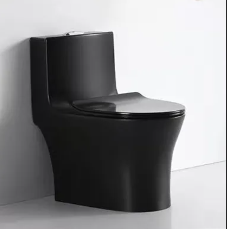 Black one piece water saver commercial grade dual flush toilet