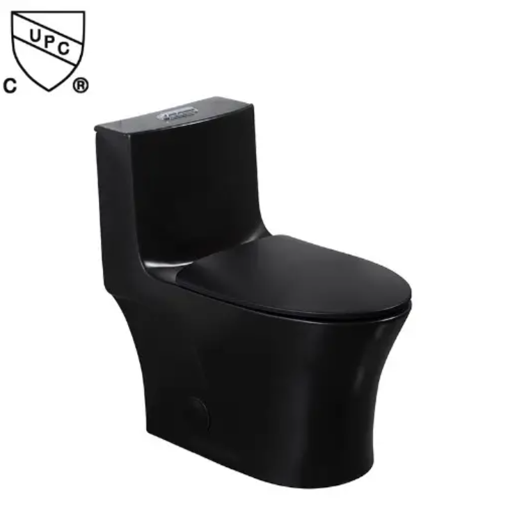 Black one piece water saver commercial grade dual flush toilet