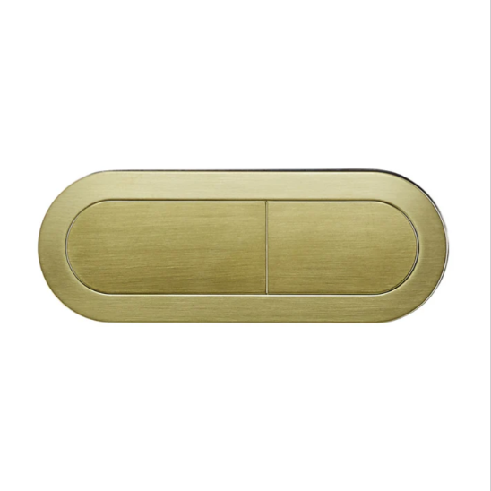 Brushed gold dual flush toilet button for Sani Canada toilet model 942  and 932 toilet compatible