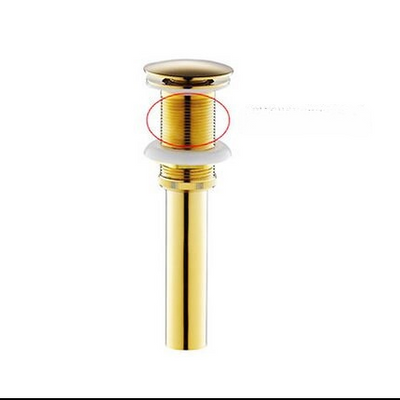 Pop up Drain for Bathroom Sink Vessel Vanity, Brushed Gold Solid Brass Assembly Replacement Kits Stopper, Flip Top, Overflow