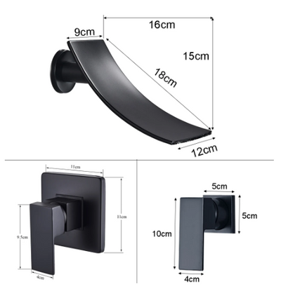 Nordic design wallmounted waterfall bathroom faucet