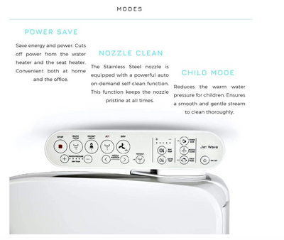 EKO Smart electrical washlet bidet elongated toilet seat manual control JWB-3600