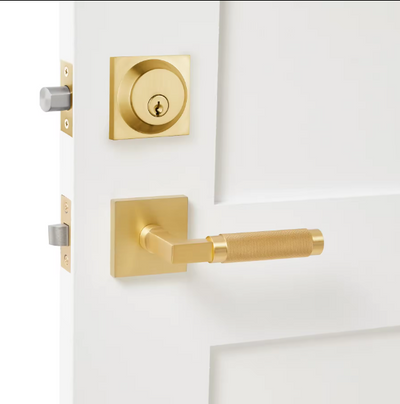 Zurich- Brushed gold door handle lock