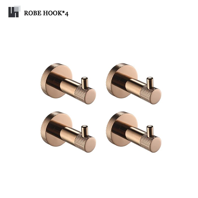 Milano- Round Rose gold polished bathroom accessories set