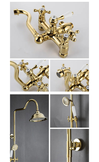 Elisabeth-Perrin Gold Exposed Victorian Shower System