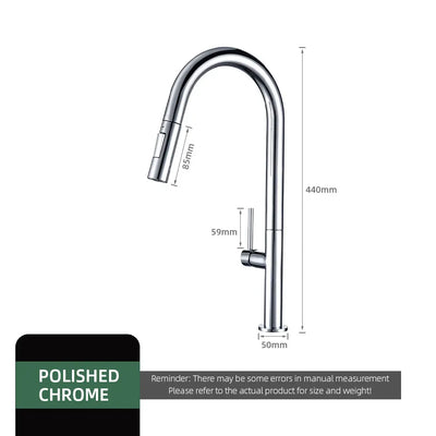 SEIKO- Tall pull out dual spray kitchen faucet