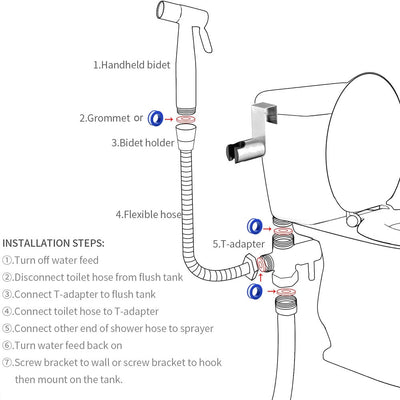 Black matte hand held bidet shattaf bidet sprayer kit