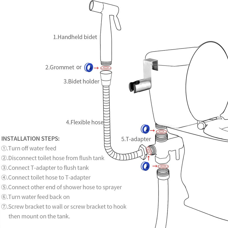 Black matte hand held bidet shattaf bidet sprayer kit