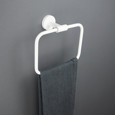 White matted bathroom accessories