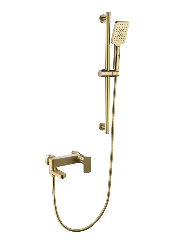 Exposed slide bar shower set