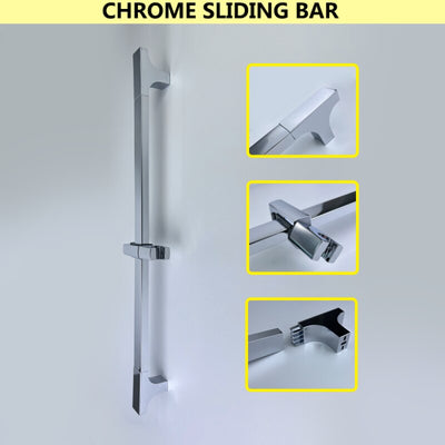 Black square slide bar shower set