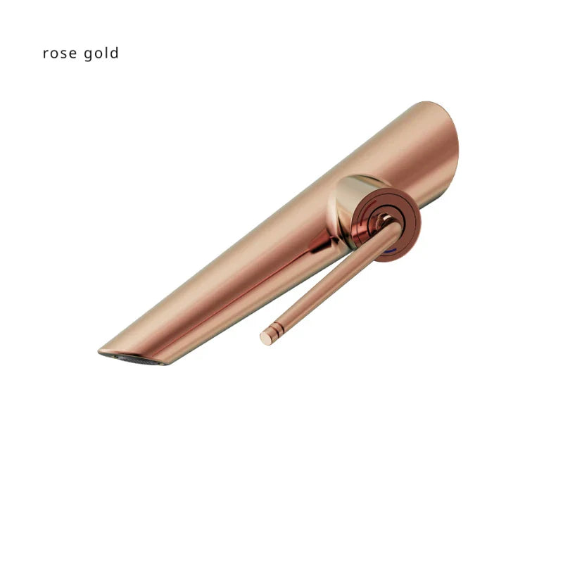 Santos-Wall Mounted Bathroom Basin Faucet Hot And Cold Water Mixer Tap Rose Gold