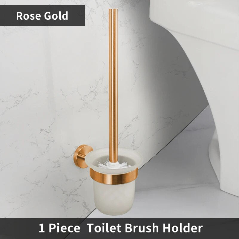 Brushed Rose gold traditional bathroom accessories